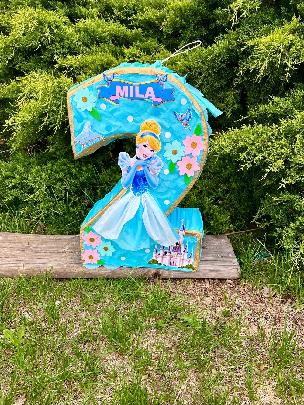Cinderella Number 2 Piñata - Personalized princess party theme